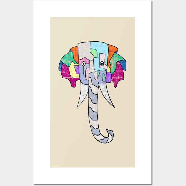 Cute and Colourful Elephant Wall Art by Caving Designs